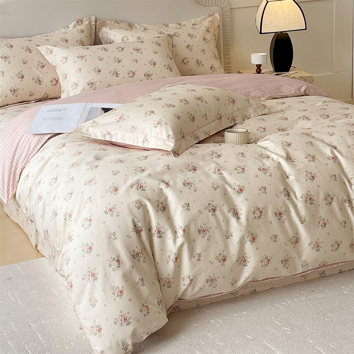 91家纺网 家纺一手货源 找家纺 宝齐莱家纺 2026新款全棉纯棉13372印花四件套 洛可可