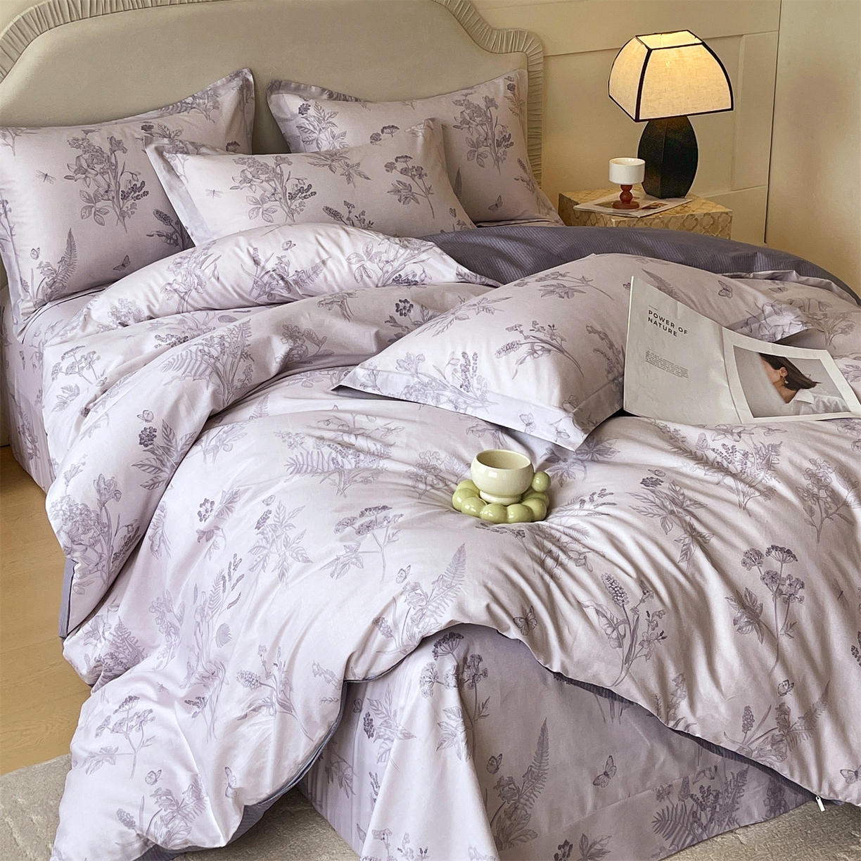 91家纺网 家纺一手货源 找家纺 宝齐莱家纺 2026新款全棉纯棉13372印花四件套 清雅