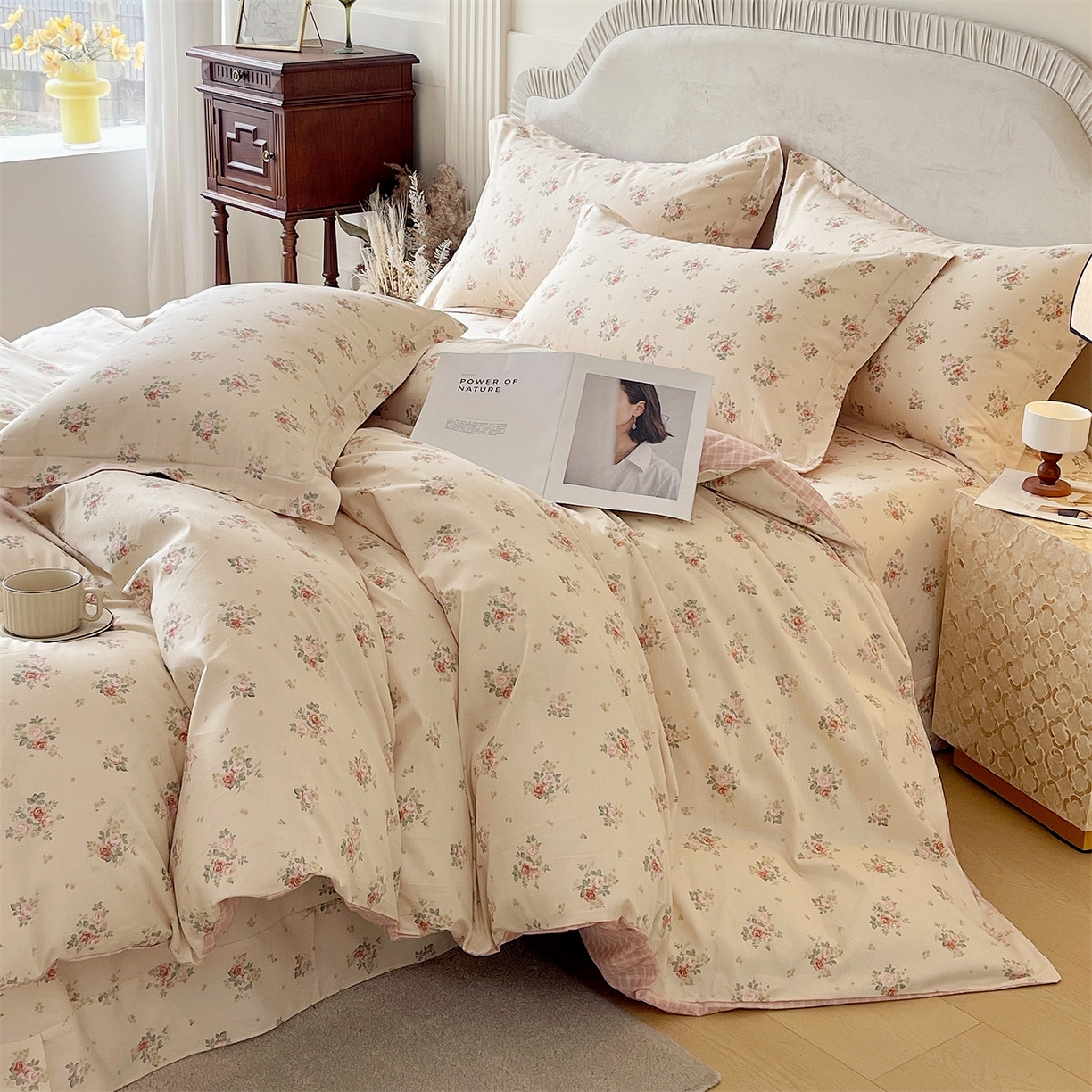 91家纺网 家纺一手货源 找家纺 宝齐莱家纺 2026新款全棉纯棉13372印花四件套 洛可可