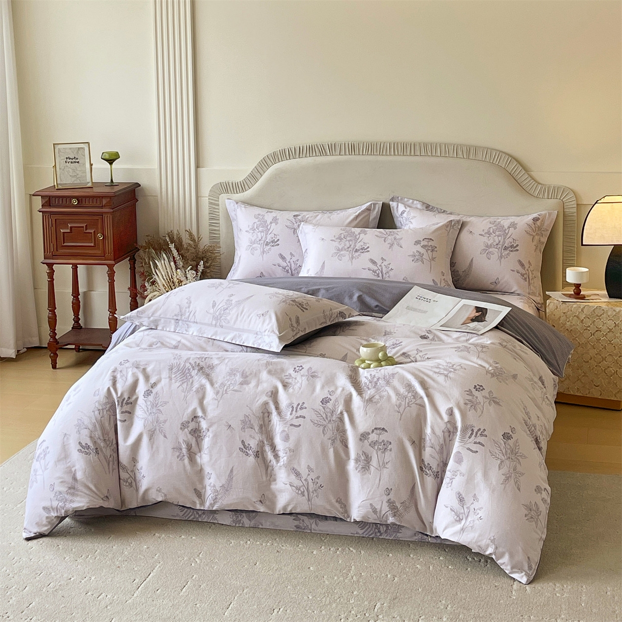 91家纺网 家纺一手货源 找家纺 宝齐莱家纺 2026新款全棉纯棉13372印花四件套 清雅