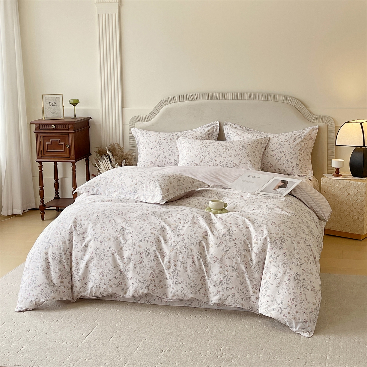 91家纺网 家纺一手货源 找家纺 宝齐莱家纺 2026新款全棉纯棉13372印花四件套 烟花间