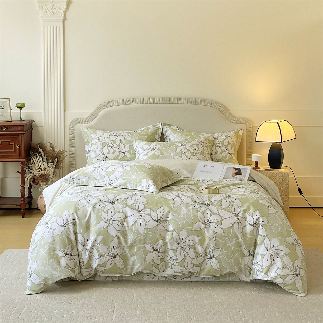 91家纺网 家纺一手货源 找家纺 宝齐莱家纺 2026新款全棉纯棉13372印花四件套 云间月