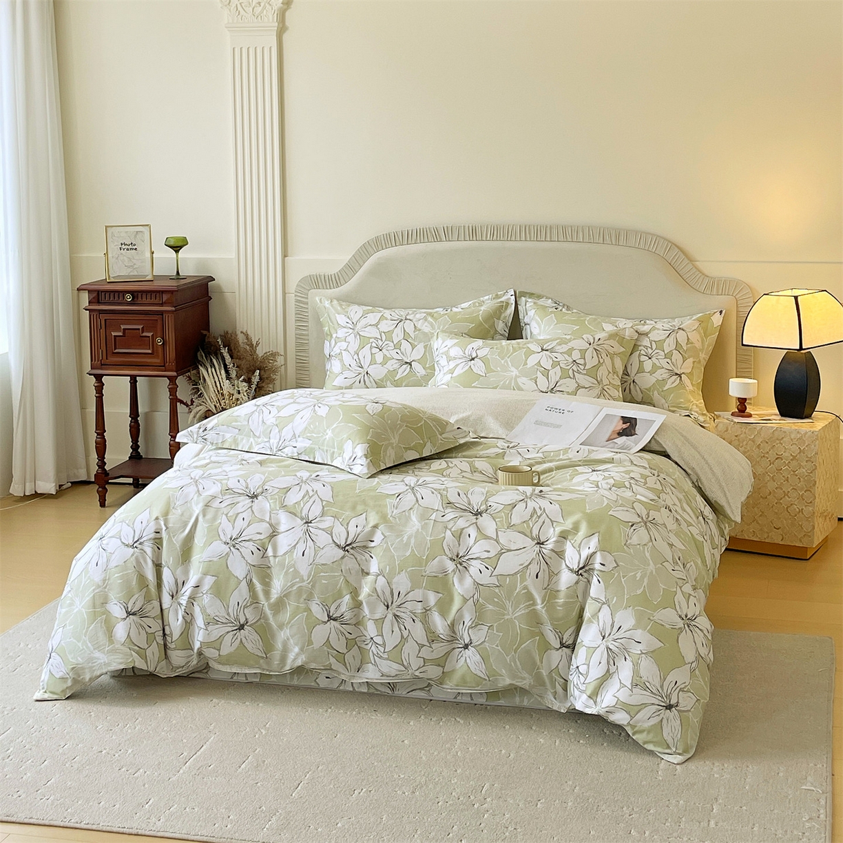 91家纺网 家纺一手货源 找家纺 宝齐莱家纺 2026新款全棉纯棉13372印花四件套 云间月