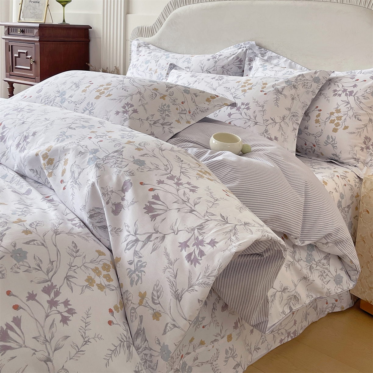 宝齐莱家纺 2026新款全棉纯棉13372印花四件套 花解语