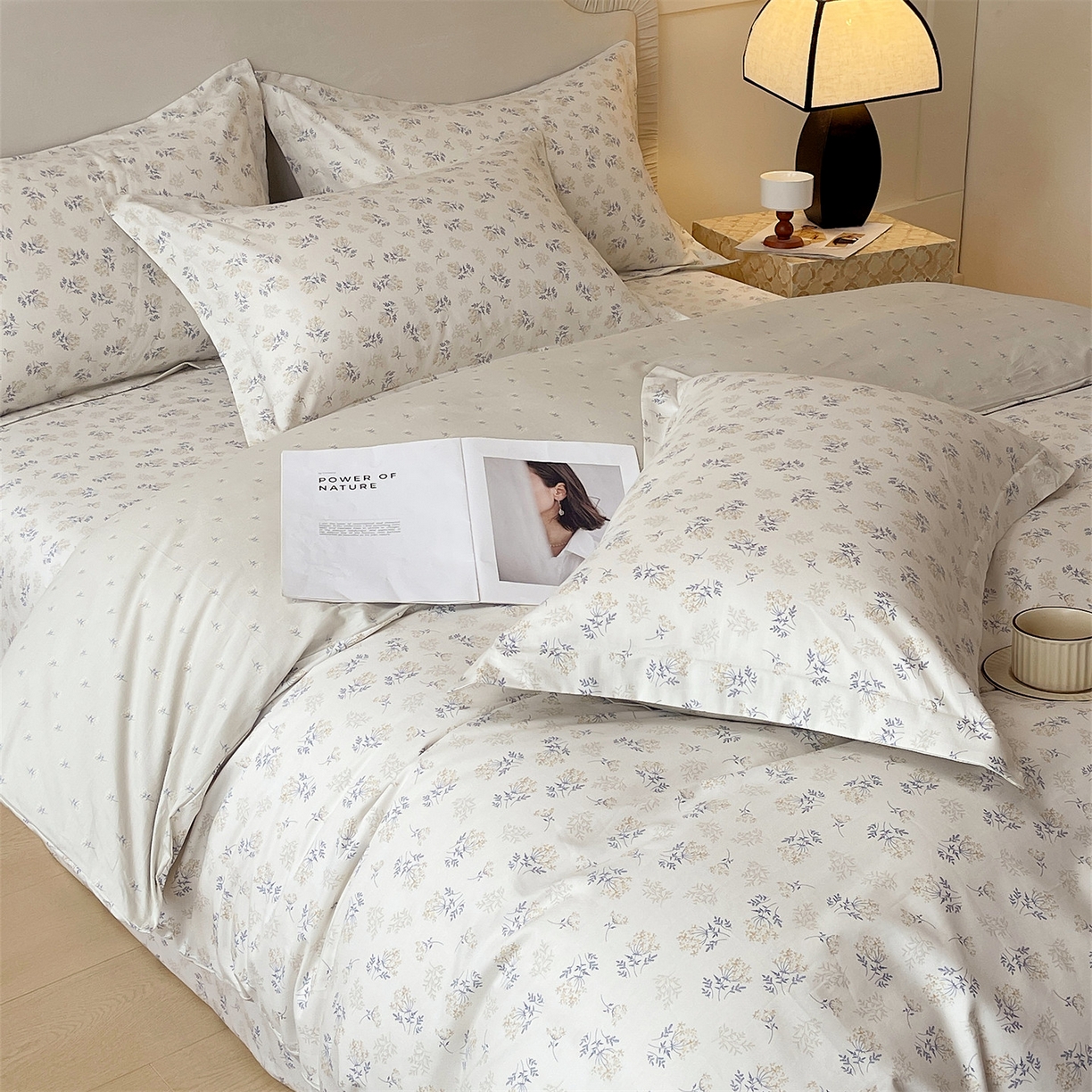 91家纺网 家纺一手货源 找家纺 宝齐莱家纺 2026新款全棉纯棉13372印花四件套 左岸晨雾