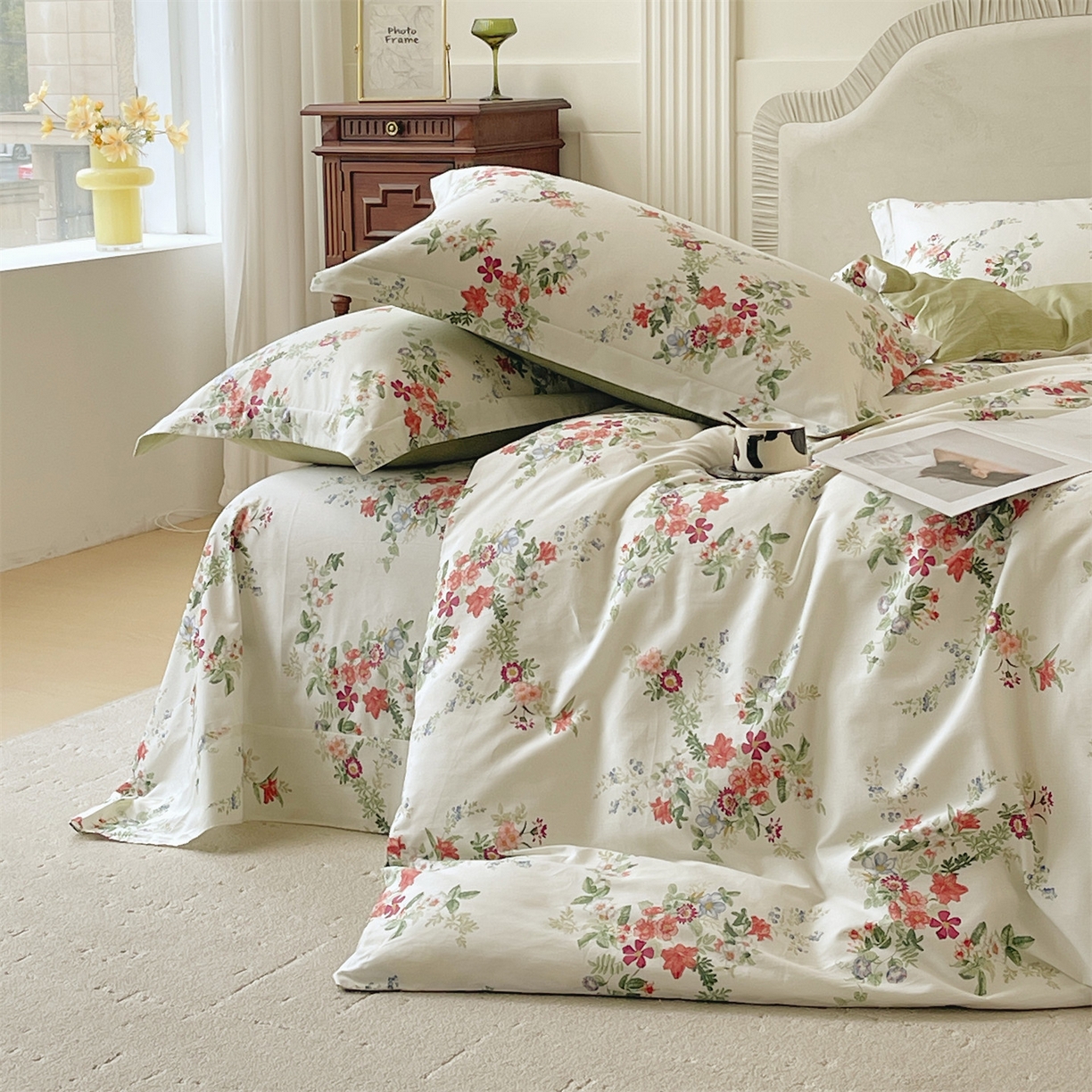 91家纺网 家纺一手货源 找家纺 宝齐莱家纺 2026新款全棉纯棉13372印花四件套 香榭丽