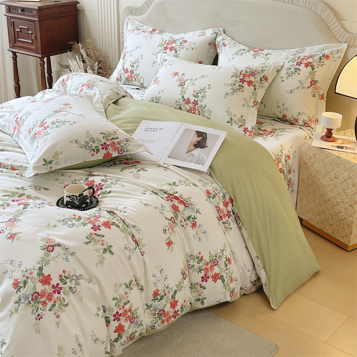 91家纺网 家纺一手货源 找家纺 宝齐莱家纺 2026新款全棉纯棉13372印花四件套 香榭丽