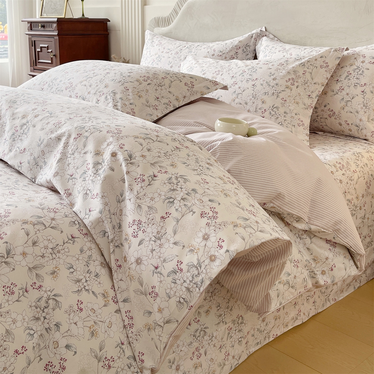 宝齐莱家纺 2026新款全棉纯棉13372印花四件套 烟花间