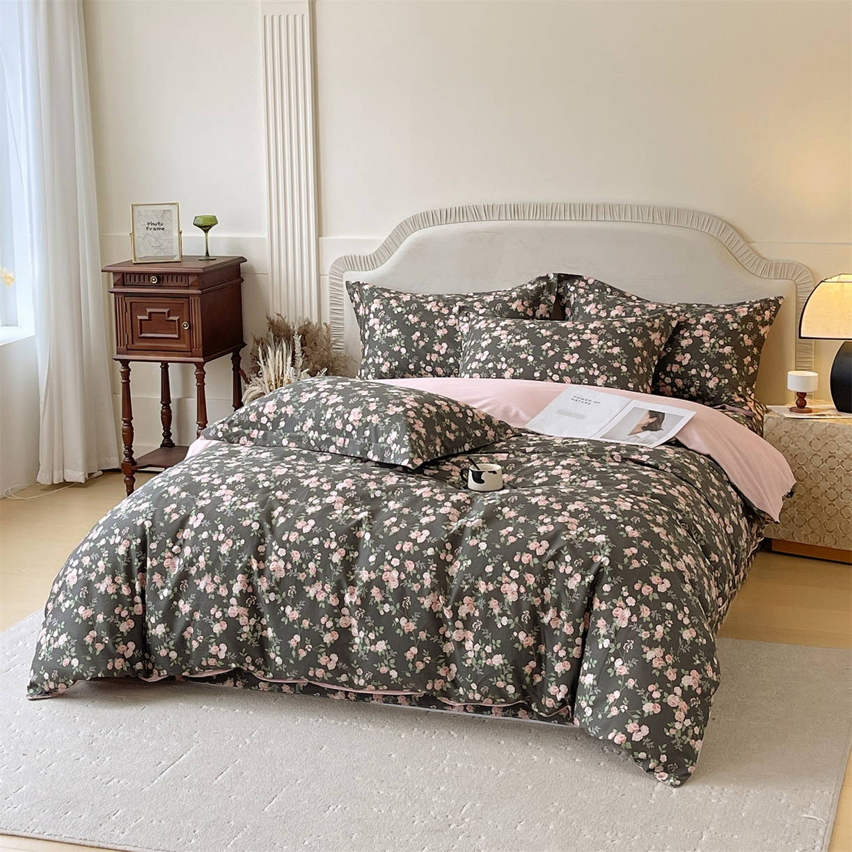 91家纺网 家纺一手货源 找家纺 宝齐莱家纺 2026新款全棉纯棉13372印花四件套 美如画