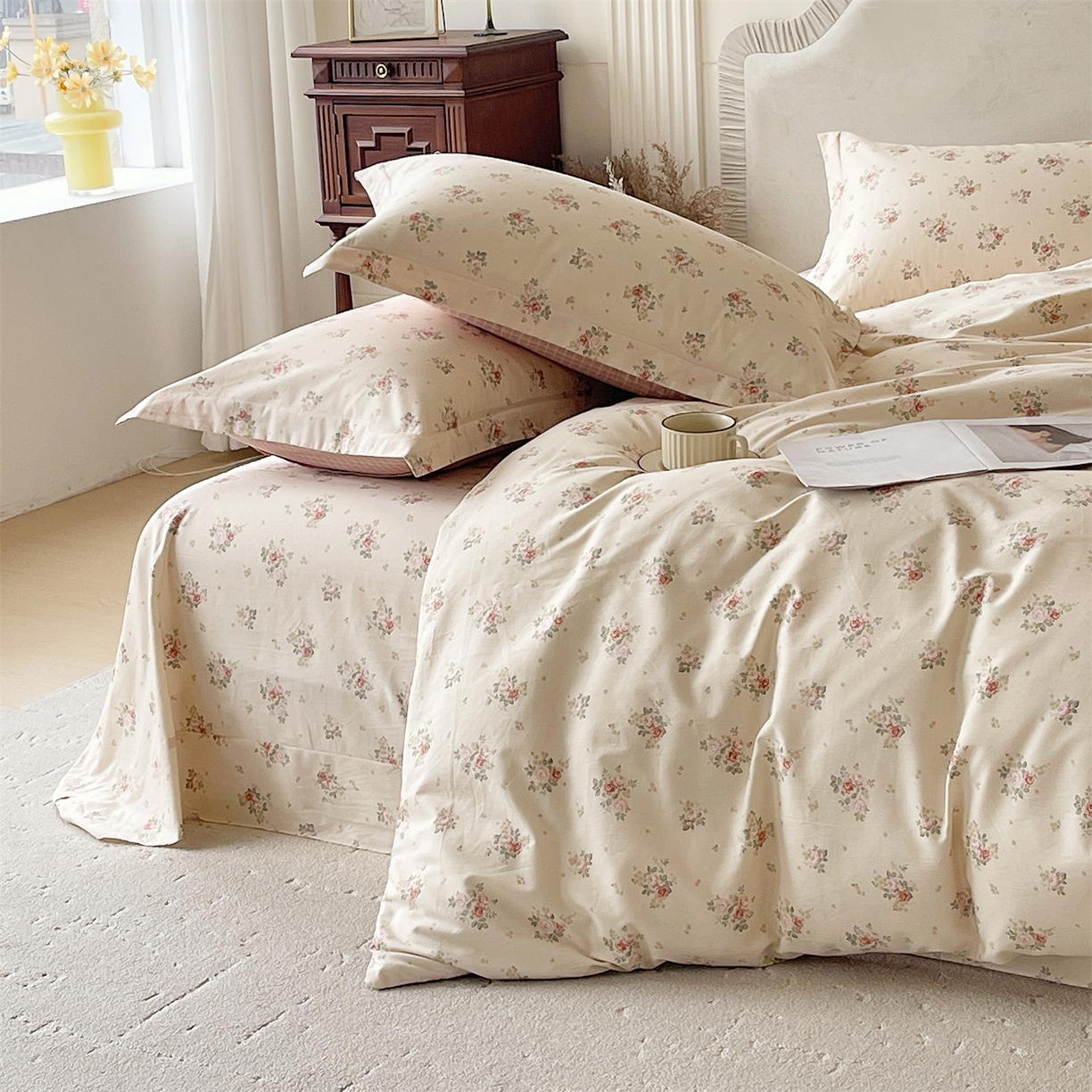 91家纺网 家纺一手货源 找家纺 宝齐莱家纺 2026新款全棉纯棉13372印花四件套 洛可可