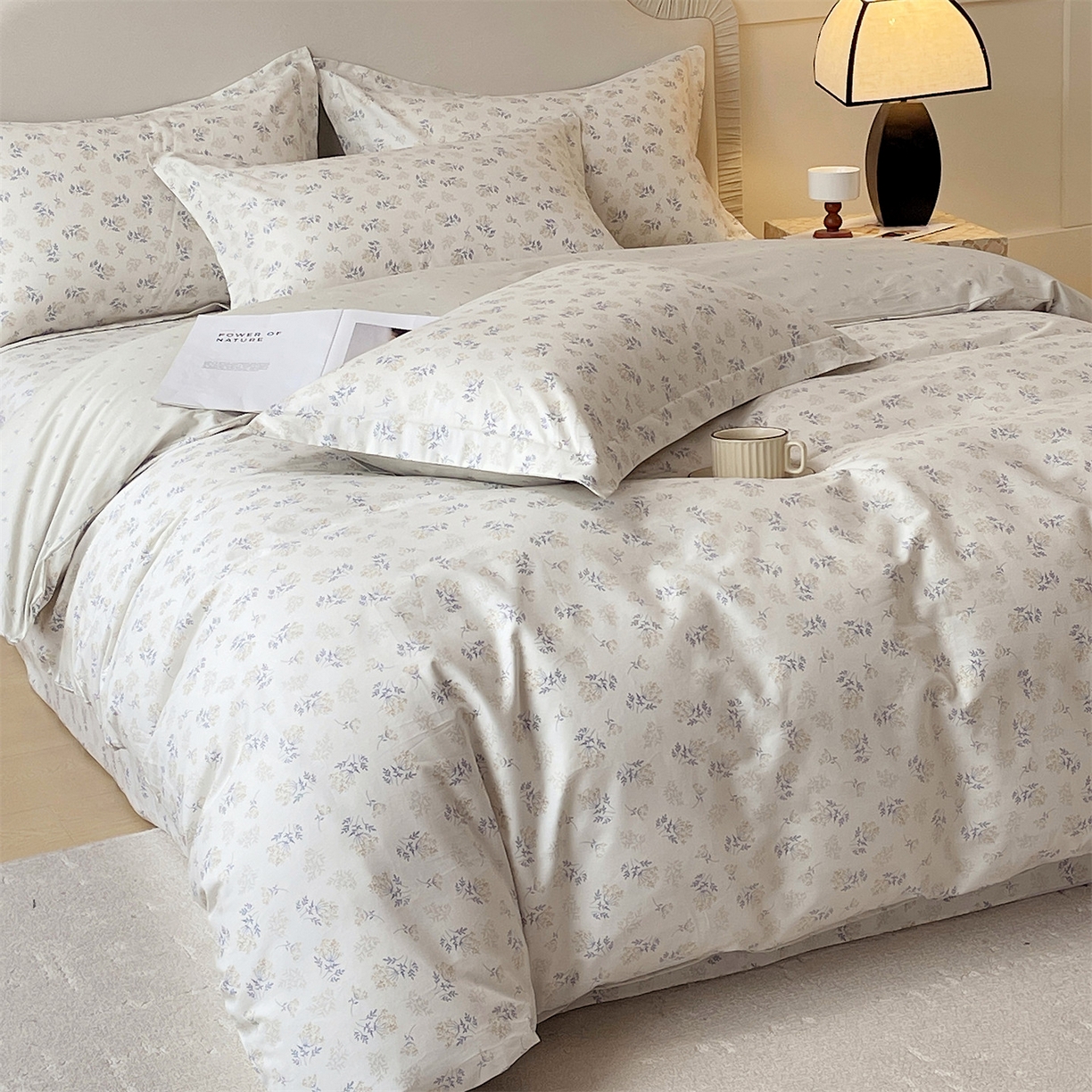 91家纺网 家纺一手货源 找家纺 宝齐莱家纺 2026新款全棉纯棉13372印花四件套 左岸晨雾