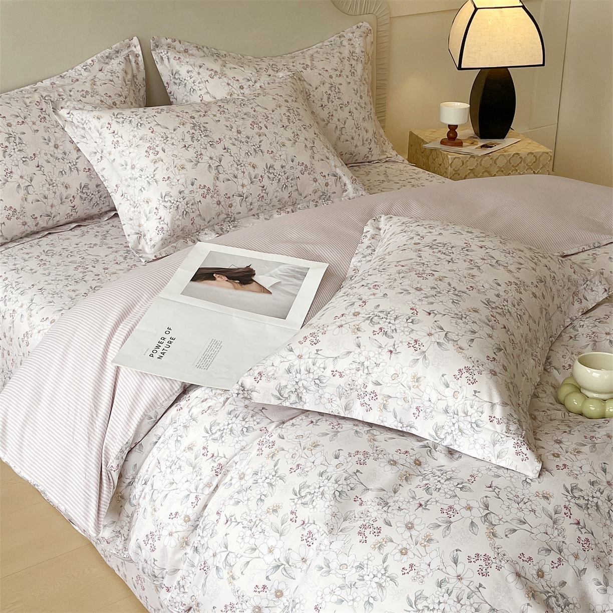 91家纺网 家纺一手货源 找家纺 宝齐莱家纺 2026新款全棉纯棉13372印花四件套 烟花间