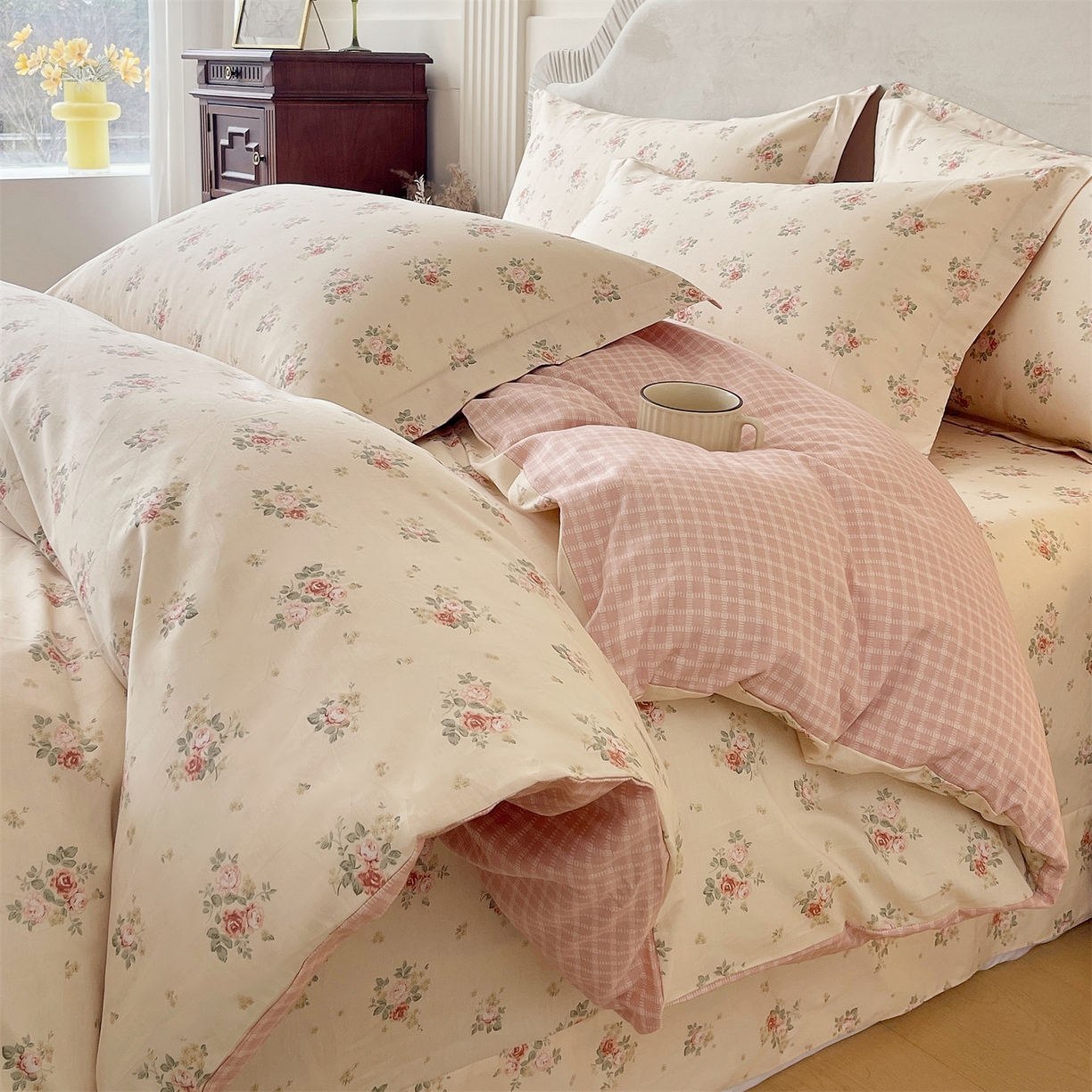 91家纺网 家纺一手货源 找家纺 宝齐莱家纺 2026新款全棉纯棉13372印花四件套 洛可可