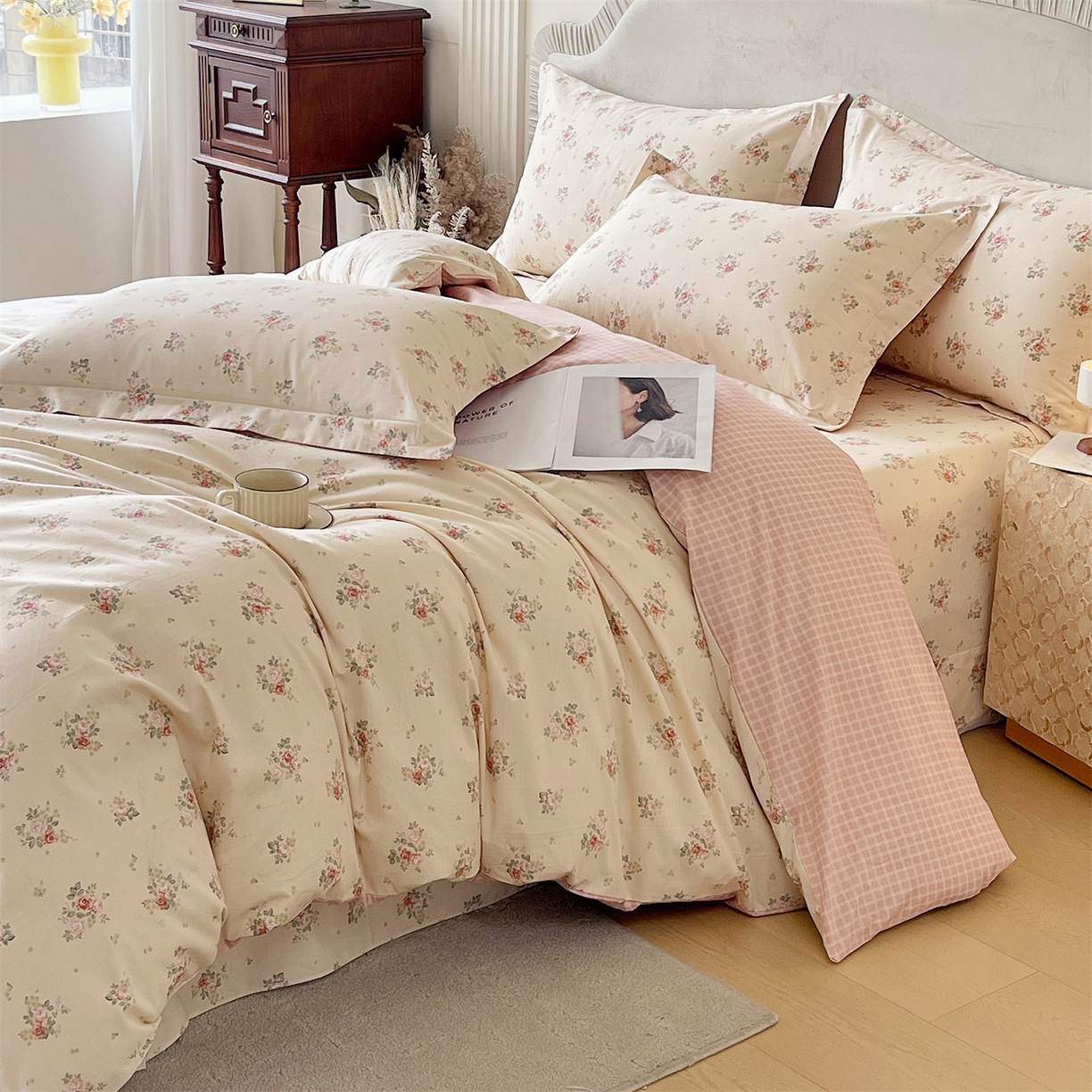 91家纺网 家纺一手货源 找家纺 宝齐莱家纺 2026新款全棉纯棉13372印花四件套 洛可可