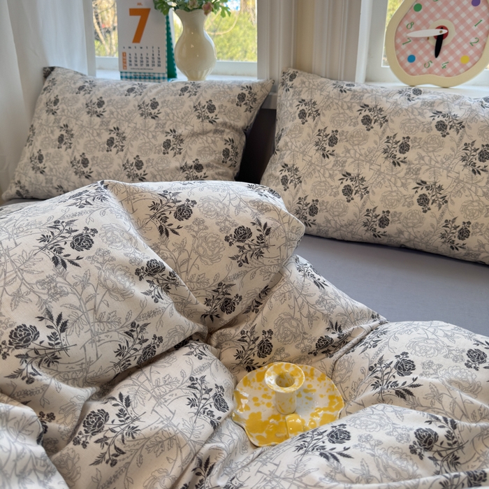 91家纺网 家纺一手货源 找家纺 如意朵 2026新款全棉棉麻印花四件套 暮雪