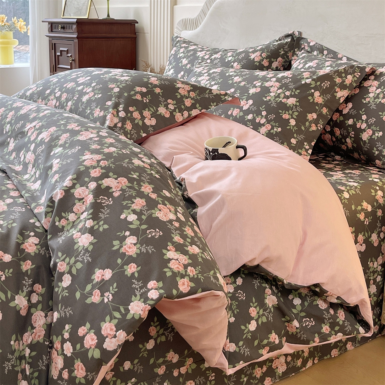 91家纺网 家纺一手货源 找家纺 宝齐莱家纺 2026新款全棉纯棉13372印花四件套 美如画