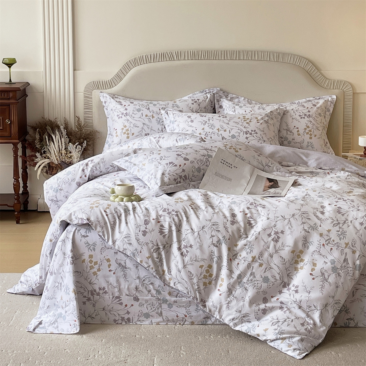 91家纺网 家纺一手货源 找家纺 宝齐莱家纺 2026新款全棉纯棉13372印花四件套 花解语