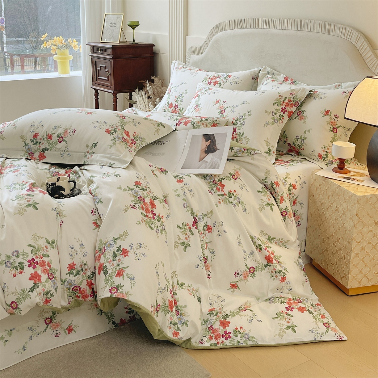 91家纺网 家纺一手货源 找家纺 宝齐莱家纺 2026新款全棉纯棉13372印花四件套 香榭丽