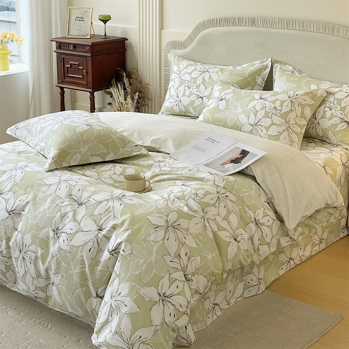 91家纺网 家纺一手货源 找家纺 宝齐莱家纺 2026新款全棉纯棉13372印花四件套 云间月