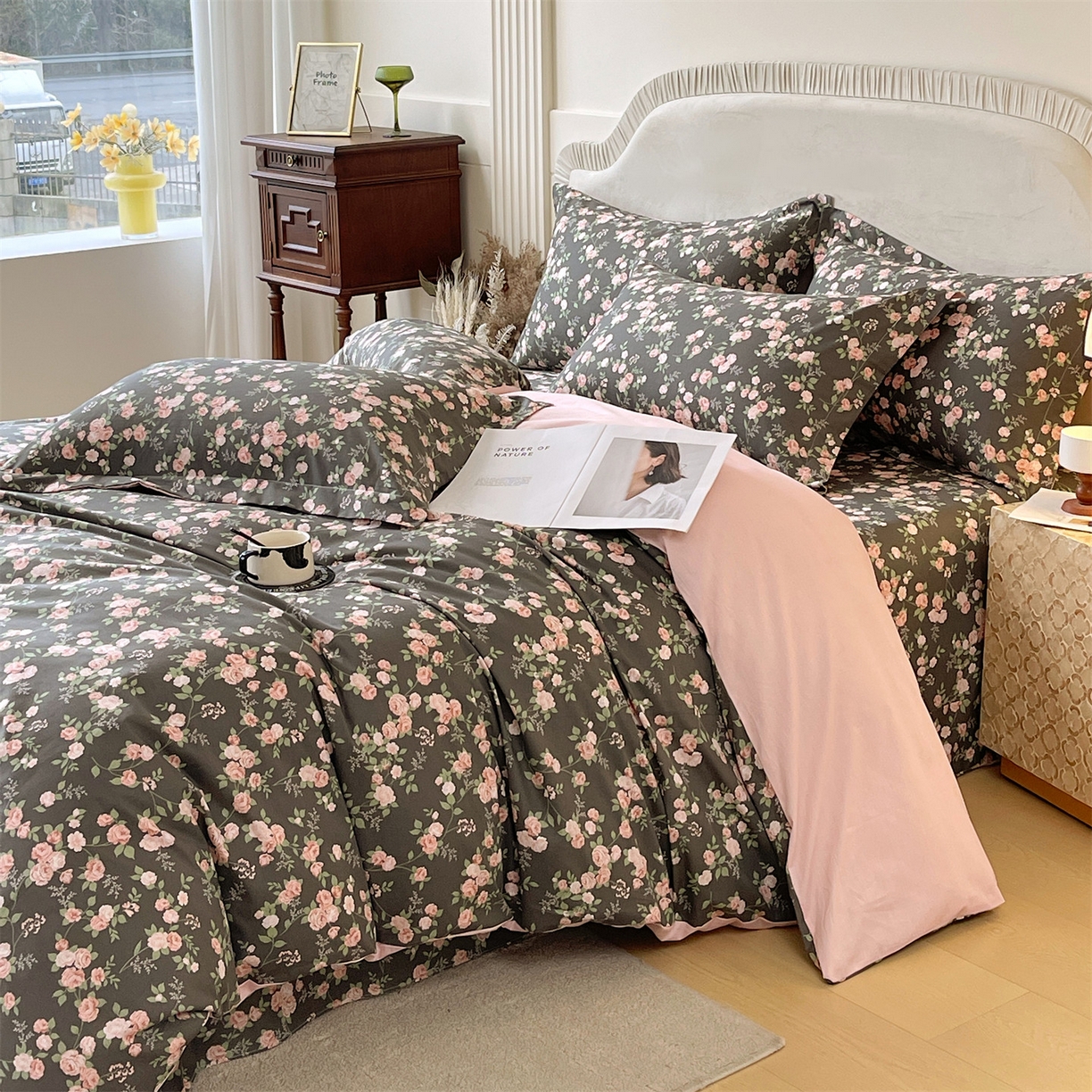 91家纺网 家纺一手货源 找家纺 宝齐莱家纺 2026新款全棉纯棉13372印花四件套 美如画