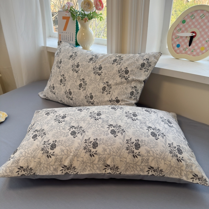 91家纺网 家纺一手货源 找家纺 如意朵 2026新款全棉棉麻印花四件套 暮雪