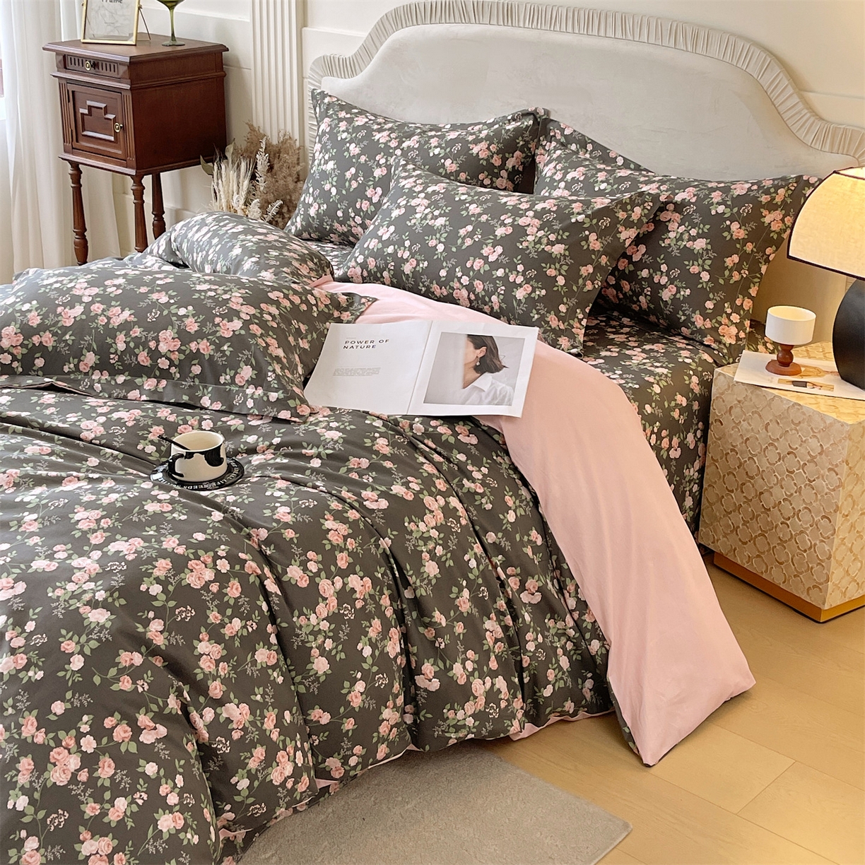 91家纺网 家纺一手货源 找家纺 宝齐莱家纺 2026新款全棉纯棉13372印花四件套 美如画