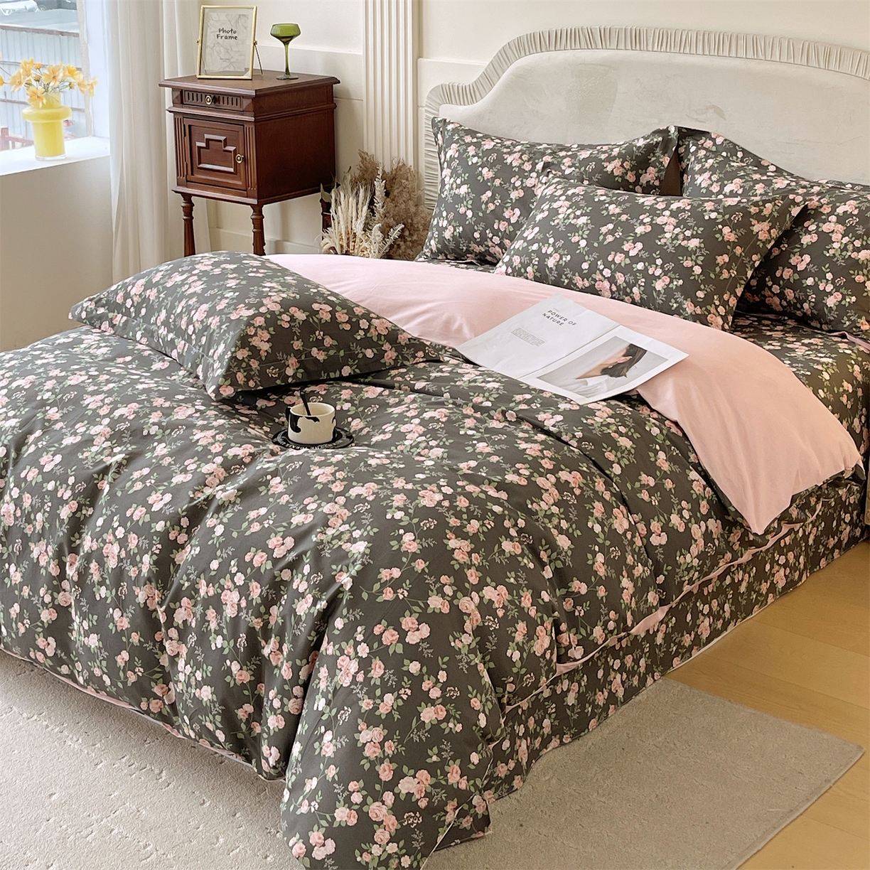 91家纺网 家纺一手货源 找家纺 宝齐莱家纺 2026新款全棉纯棉13372印花四件套 美如画