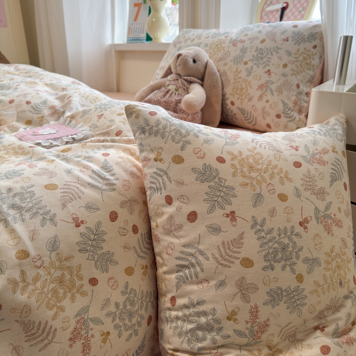 91家纺网 家纺一手货源 找家纺 如意朵 2026新款全棉棉麻印花四件套 奶芙