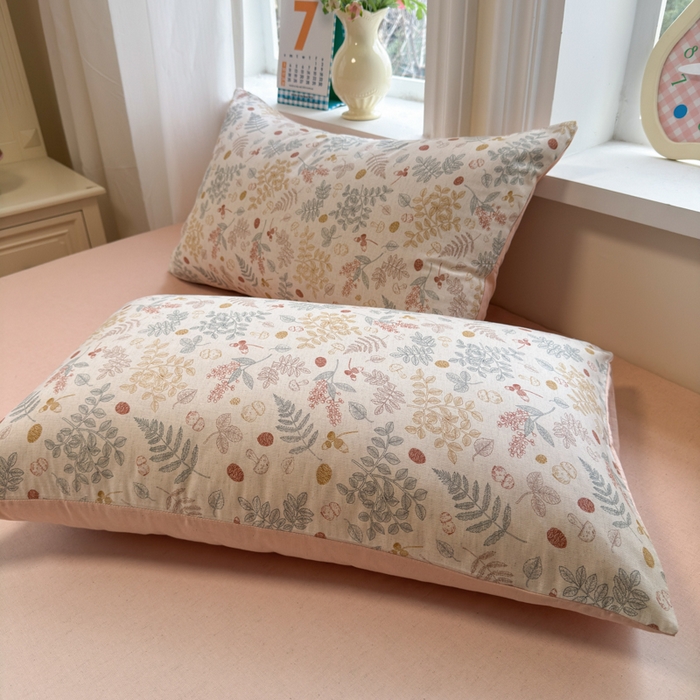 91家纺网 家纺一手货源 找家纺 如意朵 2026新款全棉棉麻印花四件套 奶芙