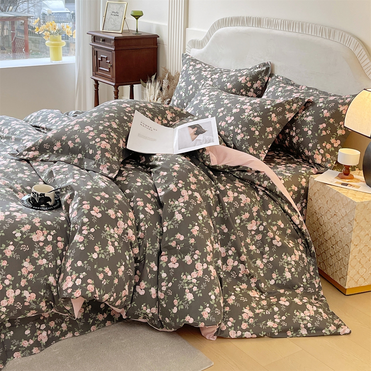 91家纺网 家纺一手货源 找家纺 宝齐莱家纺 2026新款全棉纯棉13372印花四件套 美如画