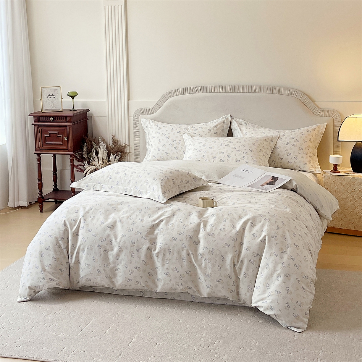 91家纺网 家纺一手货源 找家纺 宝齐莱家纺 2026新款全棉纯棉13372印花四件套 左岸晨雾