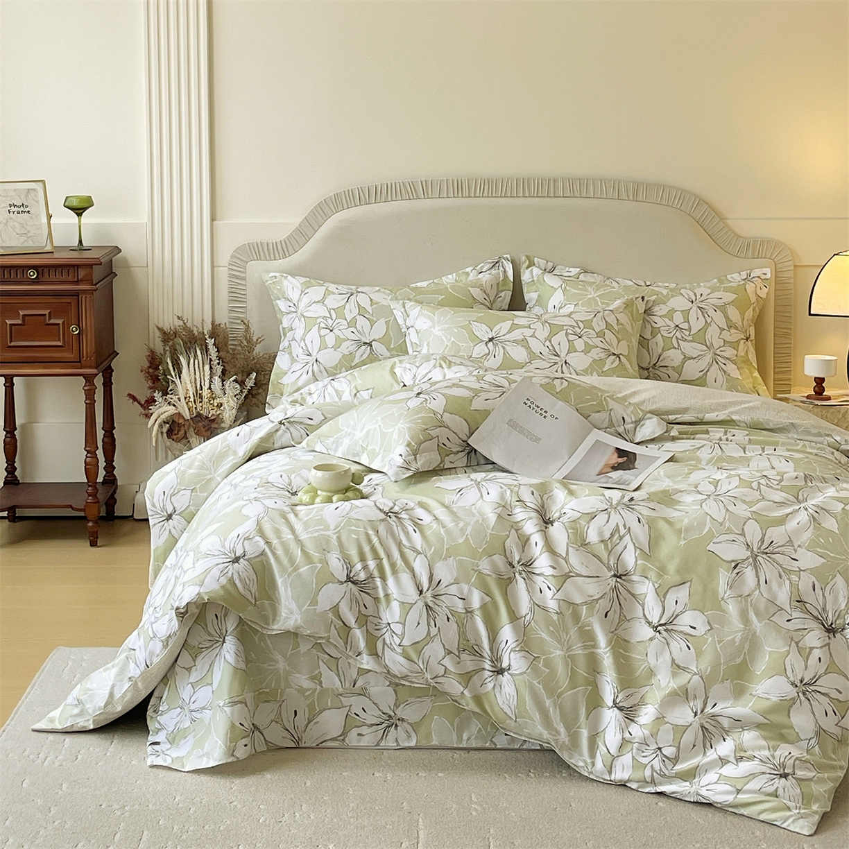 91家纺网 家纺一手货源 找家纺 宝齐莱家纺 2026新款全棉纯棉13372印花四件套 云间月