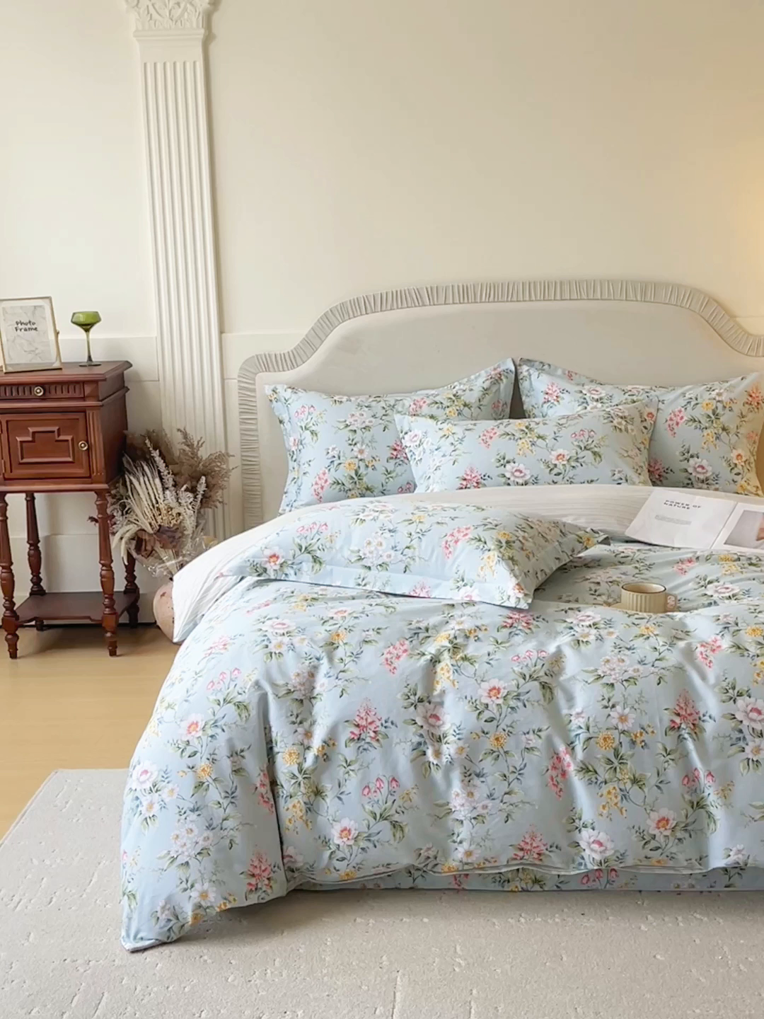 91家纺网 家纺一手货源 找家纺 宝齐莱家纺 2026新款全棉纯棉13372印花四件套 午后花园