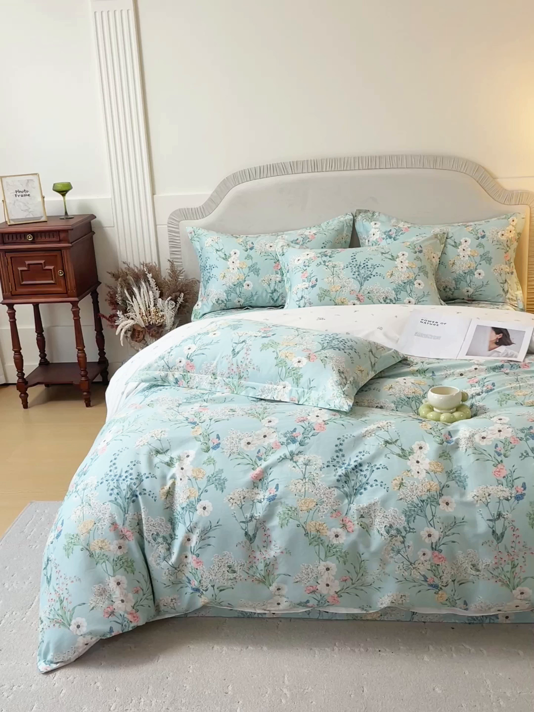 91家纺网 家纺一手货源 找家纺 宝齐莱家纺 2026新款全棉纯棉13372印花四件套 浅茉