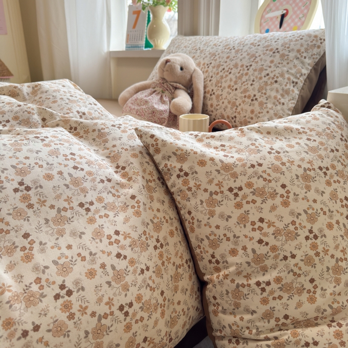 91家纺网 家纺一手货源 找家纺 如意朵 2026新款全棉棉麻印花四件套 星栗