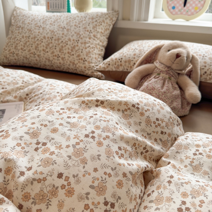 91家纺网 家纺一手货源 找家纺 如意朵 2026新款全棉棉麻印花四件套 星栗