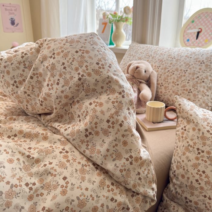 91家纺网 家纺一手货源 找家纺 如意朵 2026新款全棉棉麻印花四件套 星栗