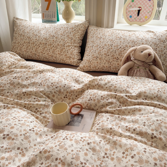 91家纺网 家纺一手货源 找家纺 如意朵 2026新款全棉棉麻印花四件套 星栗