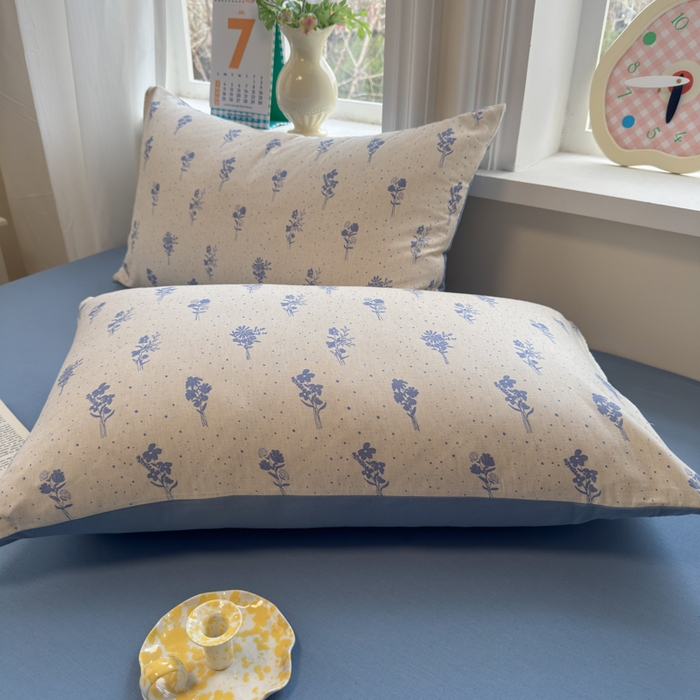 91家纺网 家纺一手货源 找家纺 如意朵 2026新款全棉棉麻印花四件套 星落