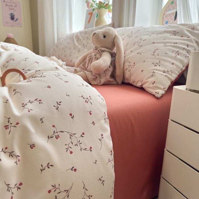 91家纺网 家纺一手货源 找家纺 如意朵 2026新款全棉棉麻印花四件套 胭枝