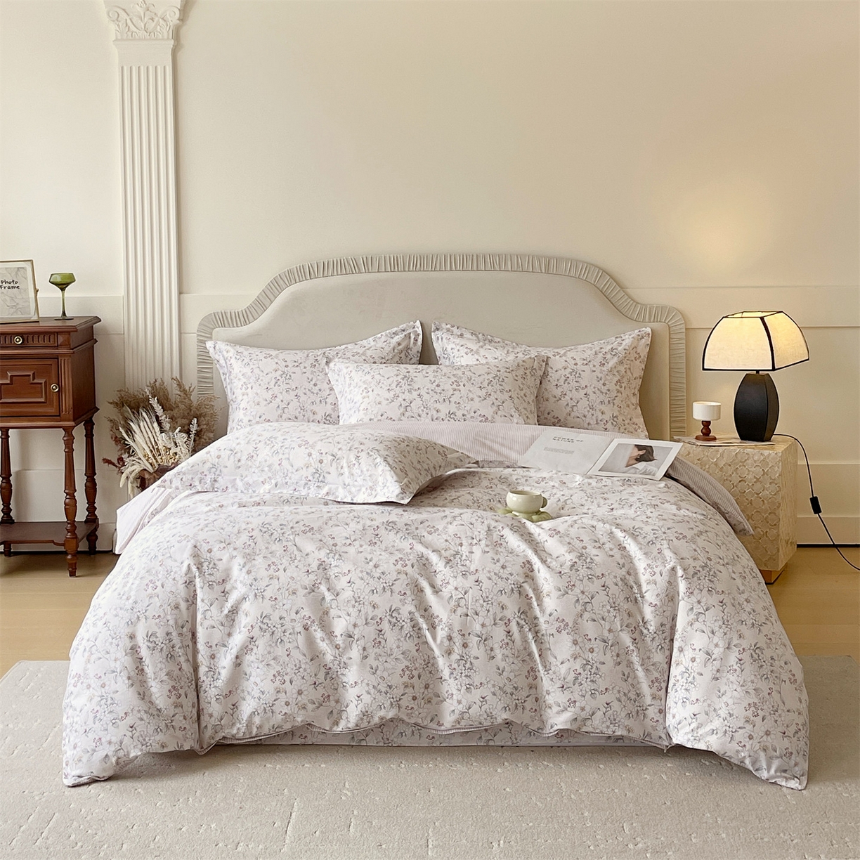 91家纺网 家纺一手货源 找家纺 宝齐莱家纺 2026新款全棉纯棉13372印花四件套 烟花间