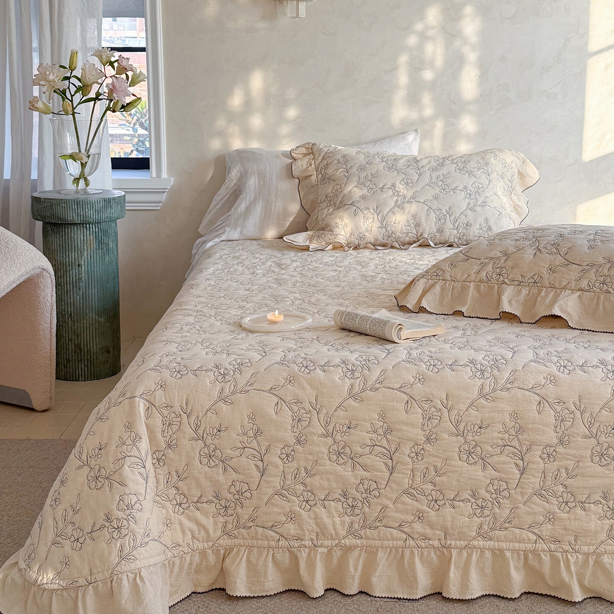 91家纺网 家纺一手货源 找家纺 （总）琳可家居 2026新款东方美学棉麻床盖三件套四件套可搭配被套