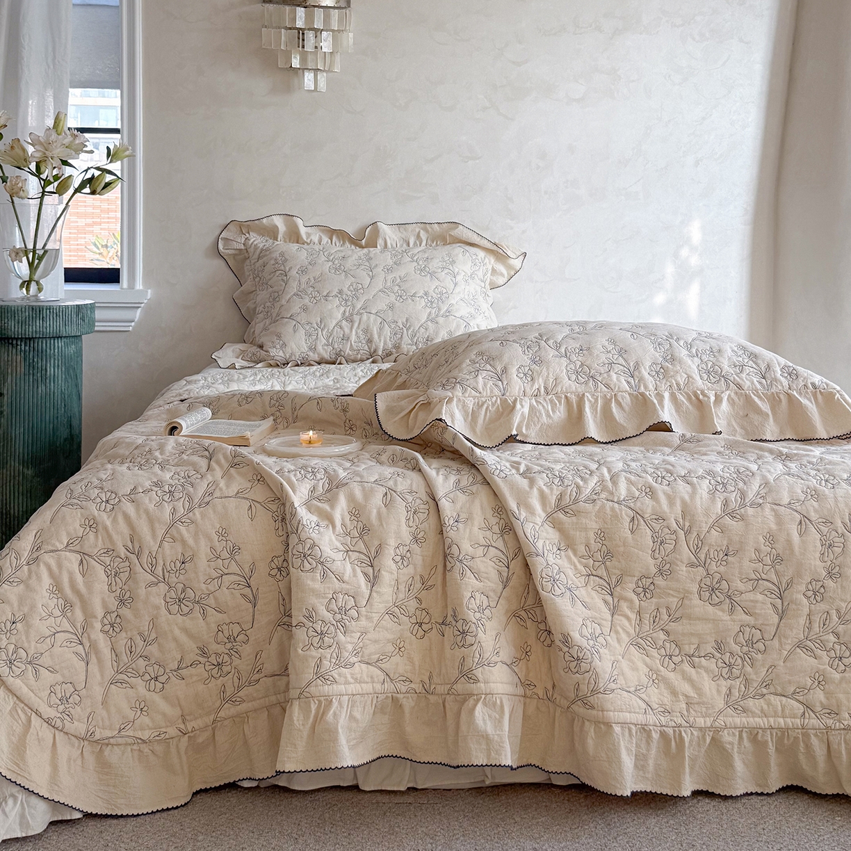 91家纺网 家纺一手货源 找家纺 （总）琳可家居 2026新款东方美学棉麻床盖三件套四件套可搭配被套