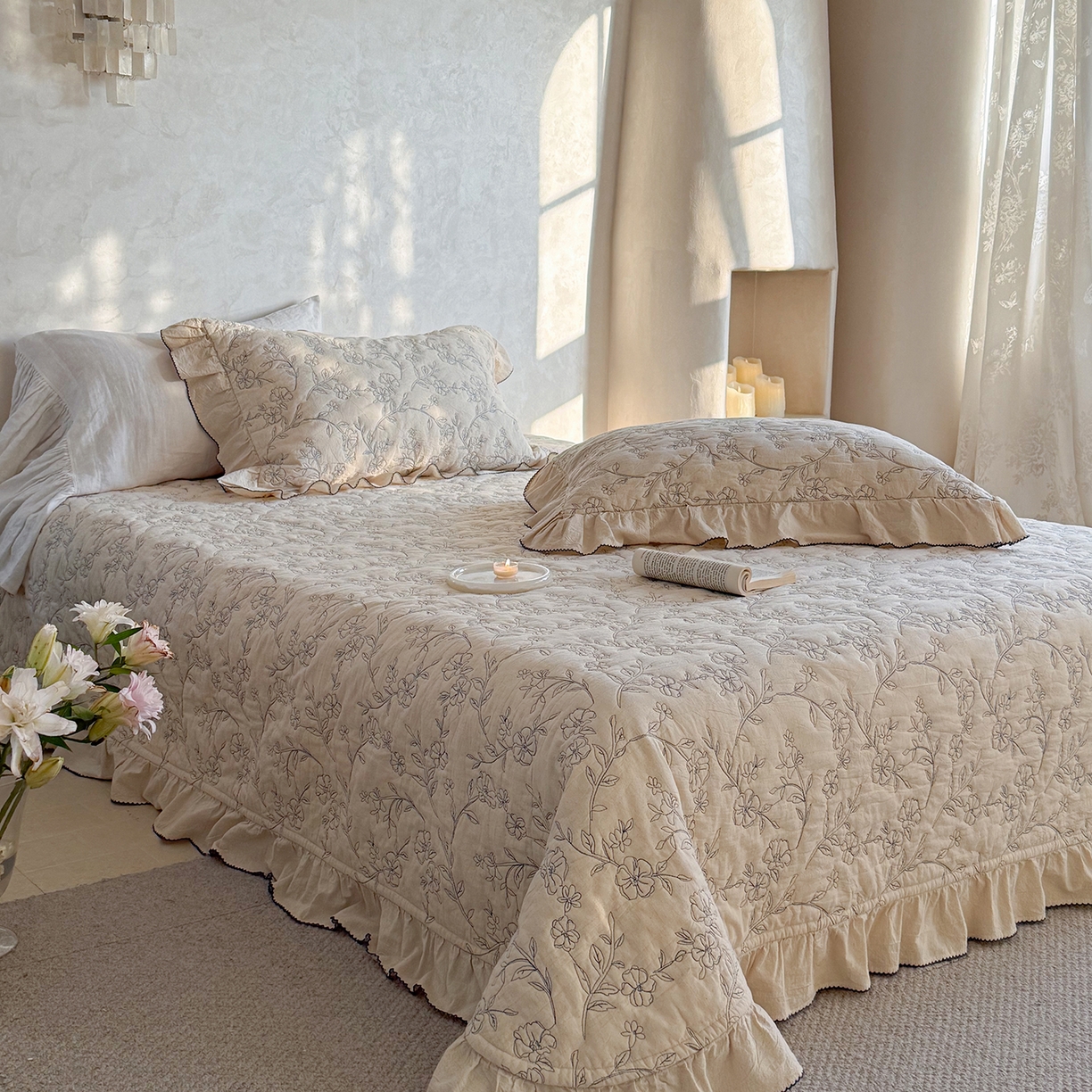 91家纺网 家纺一手货源 找家纺 （总）琳可家居 2026新款东方美学棉麻床盖三件套四件套可搭配被套