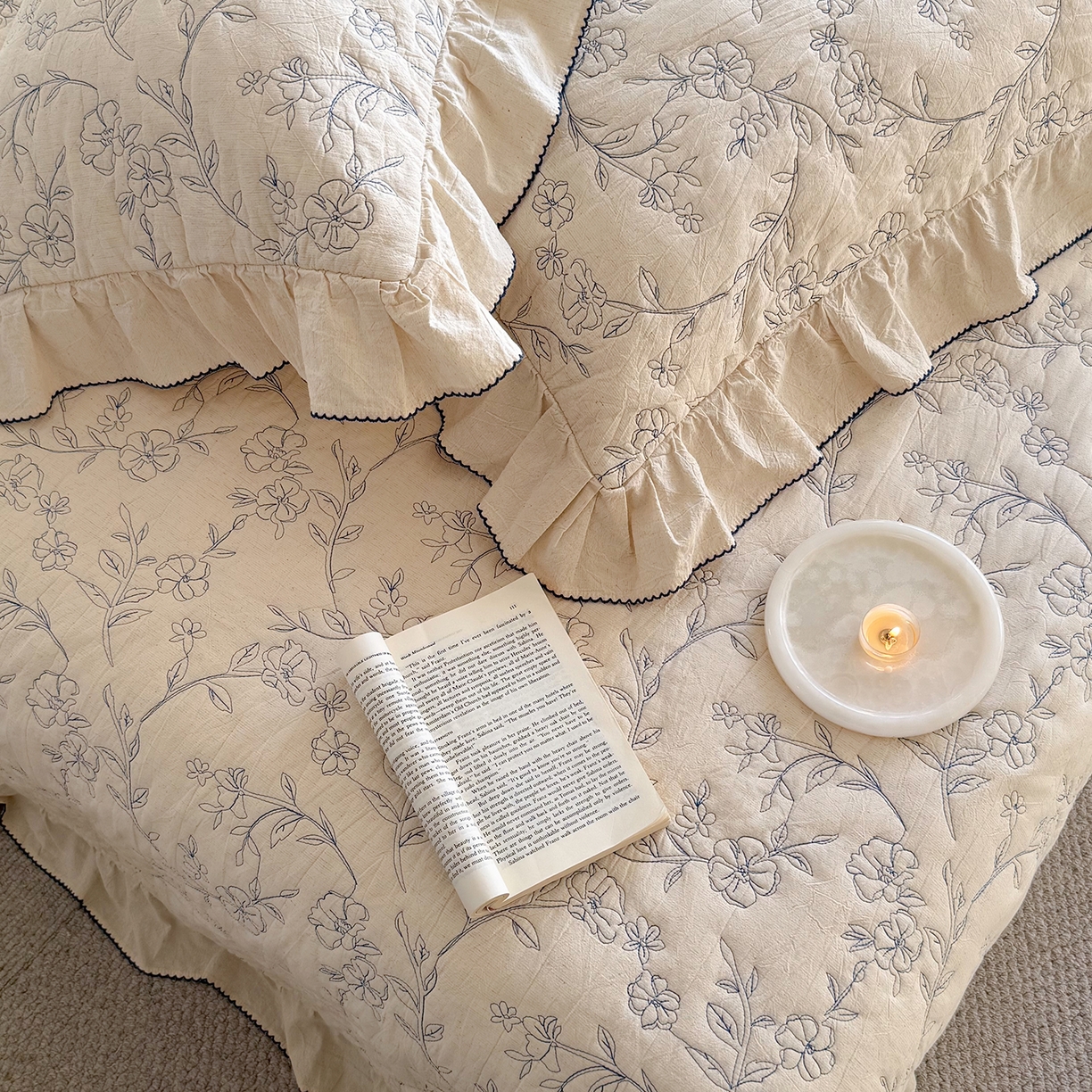 91家纺网 家纺一手货源 找家纺 （总）琳可家居 2026新款东方美学棉麻床盖三件套四件套可搭配被套