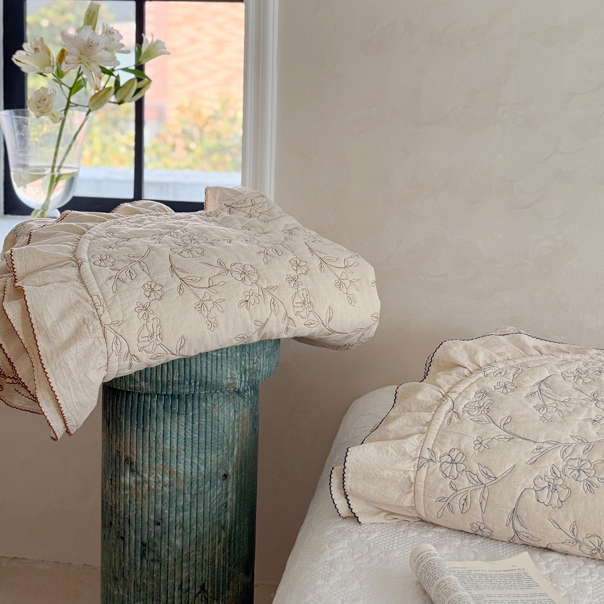 91家纺网 家纺一手货源 找家纺 琳可家居 2026新款东方美学棉麻床盖三件套四件套可搭配被套 组合图仅展示不可下单