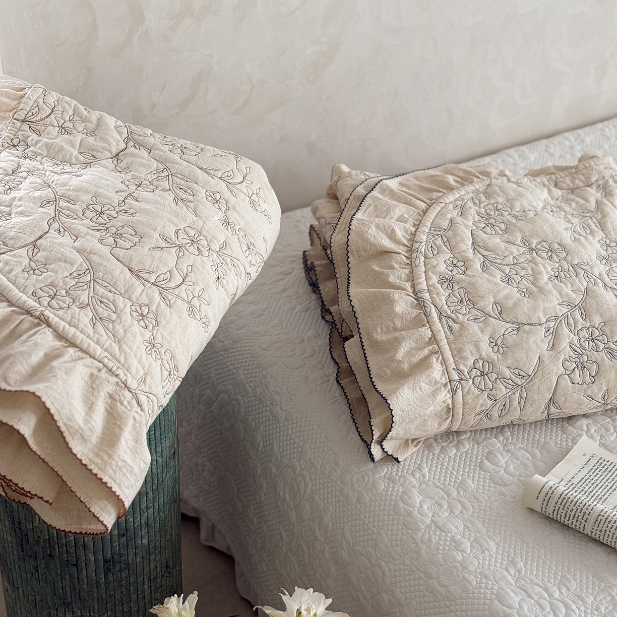 91家纺网 家纺一手货源 找家纺 琳可家居 2026新款东方美学棉麻床盖三件套四件套可搭配被套 组合图仅展示不可下单