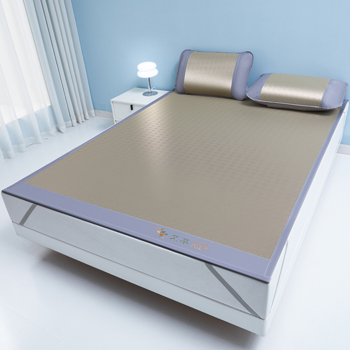 91家纺网 家纺一手货源 找家纺 （总）眠多宝（绒多宝） 2026新款可机洗水洗艾草凉感冰丝高精密碳光软席饼干花三件套