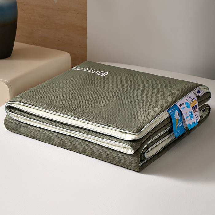 91家纺网 家纺一手货源 找家纺 鸣升家纺 2026新款氨纶提花凉感丝夏被西瓜被空调被冰淇淋夏凉被空调被 冰感-绿