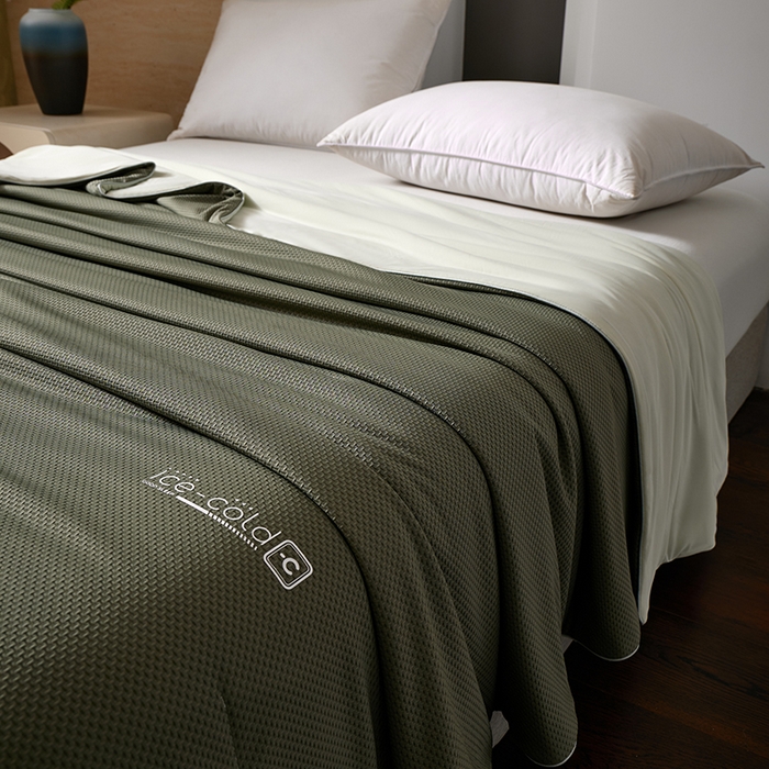 91家纺网 家纺一手货源 找家纺 鸣升家纺 2026新款氨纶提花凉感丝夏被西瓜被空调被冰淇淋夏凉被空调被 冰感-绿